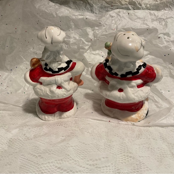 Vintage Santa Chef Salt & Pepper Shakers Ceramic - Picture 2 of 10